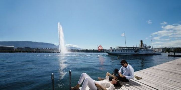 Vista del lago de ginebra